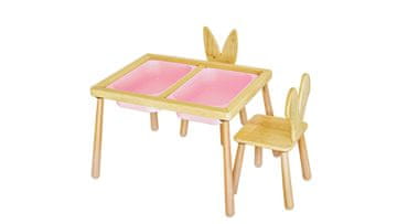 Woody Fashion Dječji stol set Table and 2 Chairs - Pink
