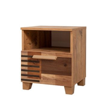 Woody Fashion Noćni ormarić, Atlantski bor, Leva Alfa Colorblock