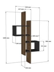 Woody Fashion Zidna polica EMSE, Emse - Oak, Anthracite