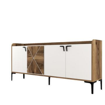 Woody Fashion Komoda VENEDIK WHITE, Venedik - Walnut, White