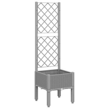 Vidaxl Vrtna sadilica s rešetkom svjetlosiva 40 x 40 x 142 cm PP