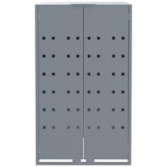 Vidaxl Spremište za 3 kanta za otpad sivo 207x79x117 cm čelično