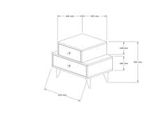 Woody Fashion Noćni ormarić, Mise - White