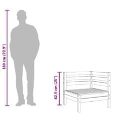 Vidaxl Kutna vrtna sofa bijela od masivne borovine