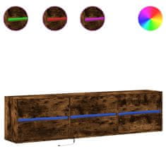 Vidaxl Zidni TV ormarić LED boja dimljenog hrasta 180x31x45 cm