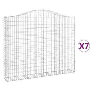 Vidaxl Lučne gabionske košare 7 kom 200x30x160/180cm pocinčano željezo