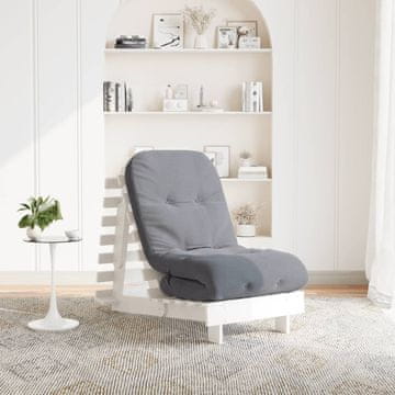 Vidaxl Kauč na razvlačenje s madracem bijeli 60x206x11 cm