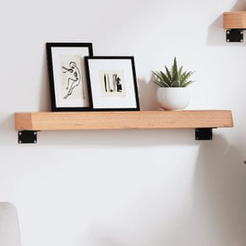 Vidaxl Polica svijetlosmeđa 60x10x6 cm lakirano puno hrastovo drvo