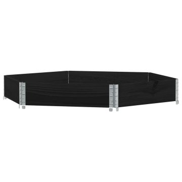 Vidaxl Povišena gredica šesterokutna crna 160x160 cm masivna borovina