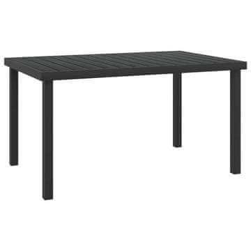 Vidaxl Vrtni stol Crni 140x90x74 cm Aluminij i WPC