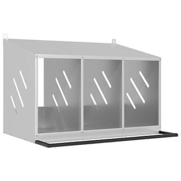 Vidaxl Kutija za gniježđenje za piliće s 3 odjeljka metala