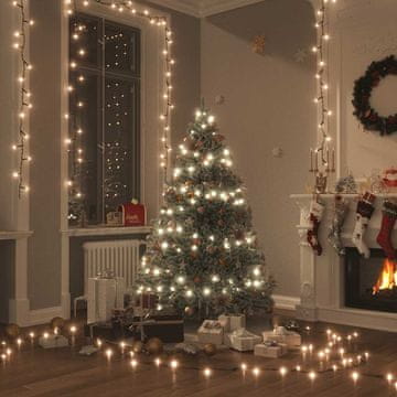 Vidaxl 400 LED svjetlećih lanaca, 40 m, 8 efekata, toplo bijela
