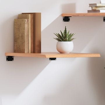 Vidaxl Polica svijetlosmeđa 40x60x2 cm lakirano puno hrastovo drvo