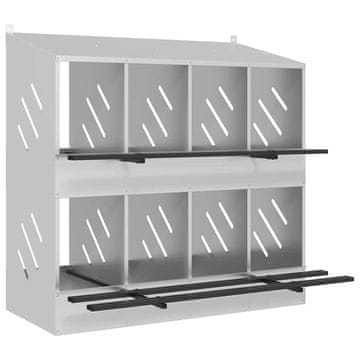 Vidaxl Kutija za gniježđenje za piliće s 8 odjeljka metala