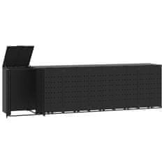 Vidaxl Spremište za 6 kante za otpad crno 414x79x117 cm čelično