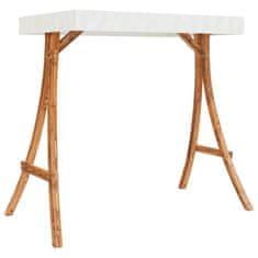 Vidaxl Klupa za ljuljanje s krovom od masivne smrekovine s tikovinom