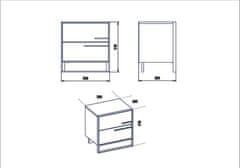 Woody Fashion Noćni ormarić, Polka - White