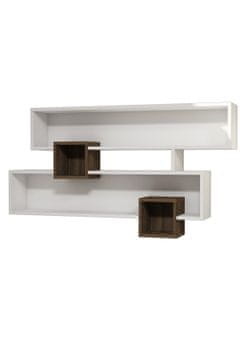 Woody Fashion Polica zidna KAREN White, Karen - Walnut, White