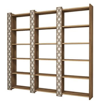 Woody Fashion Polica za knjige, City 3 - Walnut, Cream