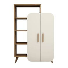 Woody Fashion Polica za knjige, Form - Walnut, Cream