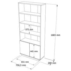 Woody Fashion Polica za knjige, FR16-AW