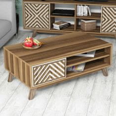 Woody Fashion Stolić za kavu, İnci - Walnut, Cream