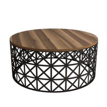 Woody Fashion Stolić za kavu, Selin Metal Ferforje - Walnut
