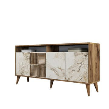 Woody Fashion Konzola, Milan 160 - Walnut, White Marble
