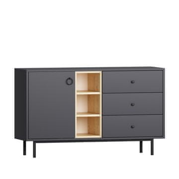 Woody Fashion Komoda, Naturel - Anthracite