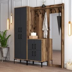 Woody Fashion Ormar za predsoblje, Berlin ABC - Walnut, Anthracite
