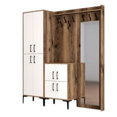 Woody Fashion Ormar za predsoblje, Berlin ABC - Walnut, White