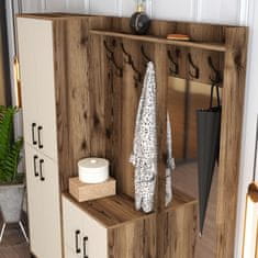 Woody Fashion Ormar za predsoblje, Berlin ABC - Walnut, Cream