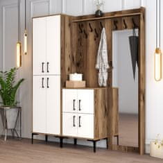 Woody Fashion Ormar za predsoblje, Berlin ABC - Walnut, White