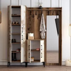 Woody Fashion Ormar za predsoblje, Berlin ABC - Walnut, White Marble