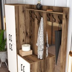 Woody Fashion Ormar za predsoblje, Berlin ABC - Walnut, White