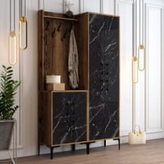 Woody Fashion Ormar za predsoblje, Berlin BA - Walnut, Black Marble