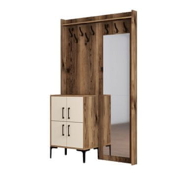 Woody Fashion Ormar za predsoblje, Berlin BC - Walnut, Cream