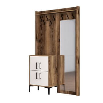 Woody Fashion Ormar za predsoblje, Berlin BC - Walnut, White