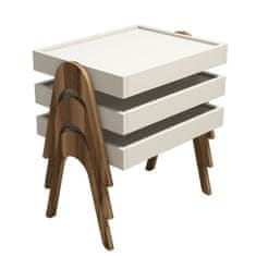 Woody Fashion Stol (3 komada), Roma - Walnut, Cream