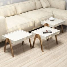 Woody Fashion Stol (3 komada), Roma - Walnut, Cream