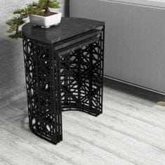 Woody Fashion Stol (3 komada), Stil - Black Marble
