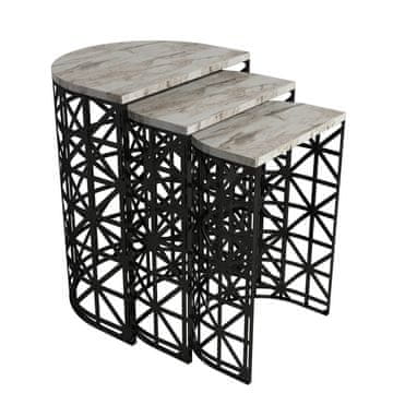 Woody Fashion Stol (3 komada), Stil - White Marble