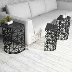 Woody Fashion Stol (3 komada), Stil - Black Marble