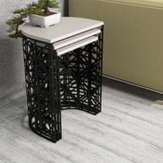 Woody Fashion Stol (3 komada), Stil Metal Ferforje - Cream