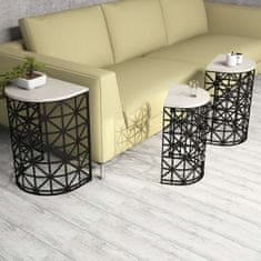 Woody Fashion Stol (3 komada), Stil Metal Ferforje - Cream