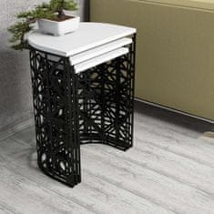 Woody Fashion Stol (3 komada), Stil Metal Ferforje - White