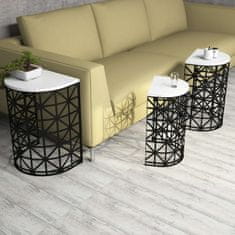 Woody Fashion Stol (3 komada), Stil Metal Ferforje - White