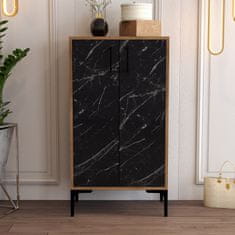 Woody Fashion Ormar za cipele, Prag - Walnut, Black Marble