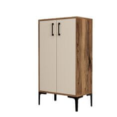 Woody Fashion Ormar za cipele, Prag - Walnut, Cream