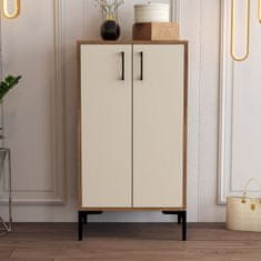 Woody Fashion Ormar za cipele, Prag - Walnut, Cream